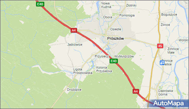 mapa Przysiecz, Przysiecz na mapie Targeo