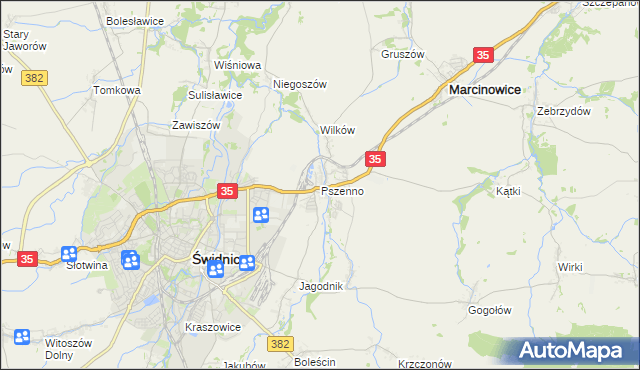 mapa Pszenno, Pszenno na mapie Targeo