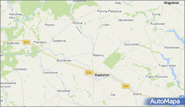 mapa Rętwiny, Rętwiny na mapie Targeo