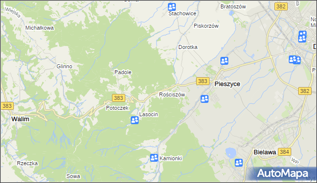 mapa Rościszów, Rościszów na mapie Targeo