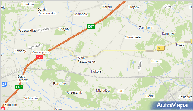 mapa Roszczep, Roszczep na mapie Targeo