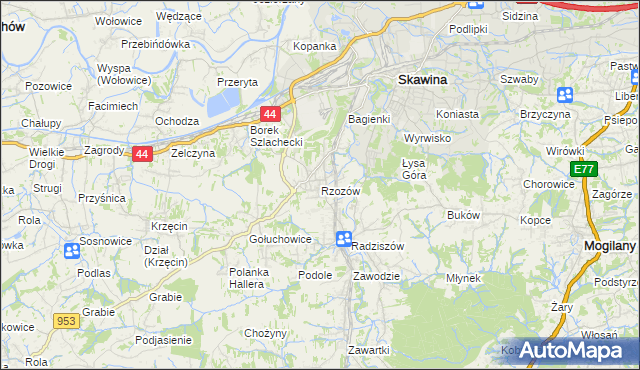 mapa Rzozów, Rzozów na mapie Targeo
