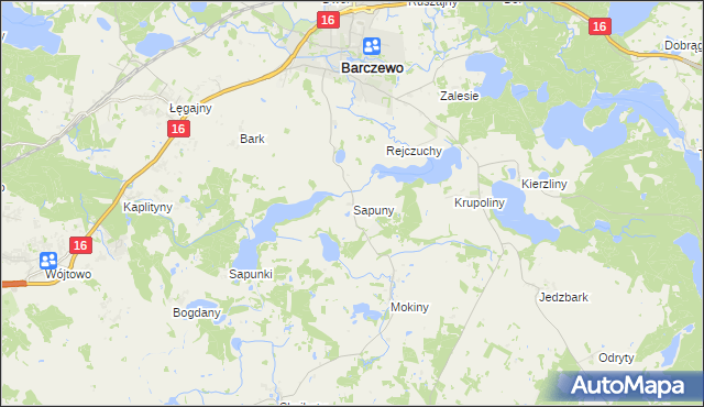 mapa Sapuny, Sapuny na mapie Targeo