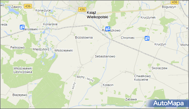 mapa Sebastianowo, Sebastianowo na mapie Targeo