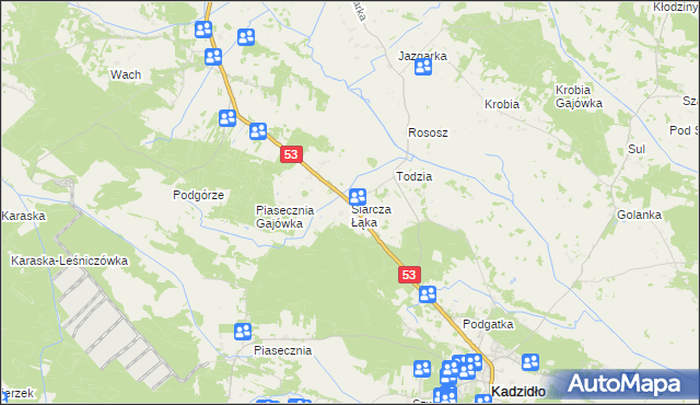 mapa Siarcza Łąka, Siarcza Łąka na mapie Targeo