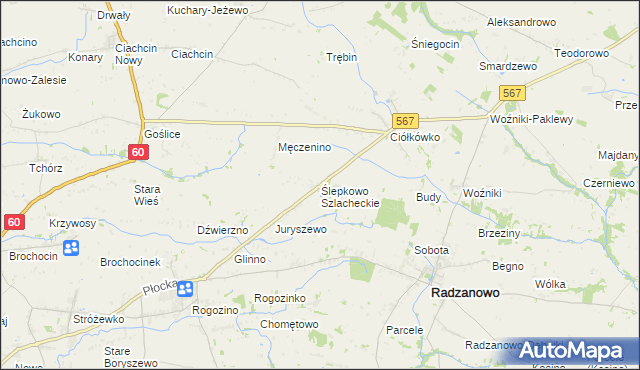 mapa Ślepkowo Szlacheckie, Ślepkowo Szlacheckie na mapie Targeo