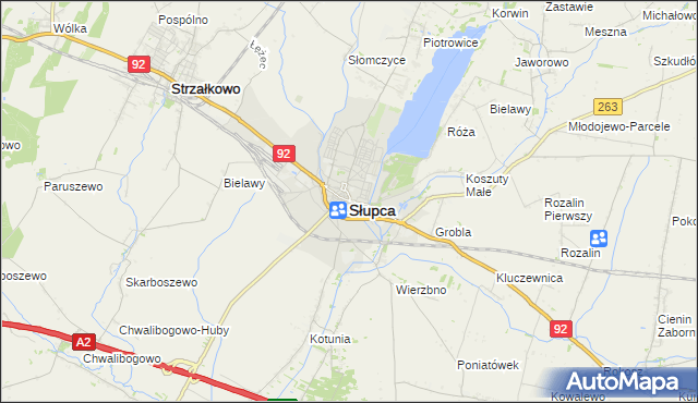 mapa Słupca, Słupca na mapie Targeo