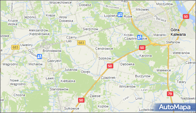 mapa Sobików, Sobików na mapie Targeo