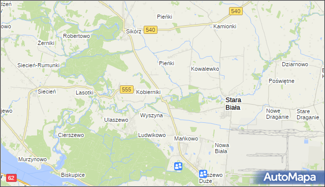 mapa Srebrna gmina Stara Biała, Srebrna gmina Stara Biała na mapie Targeo