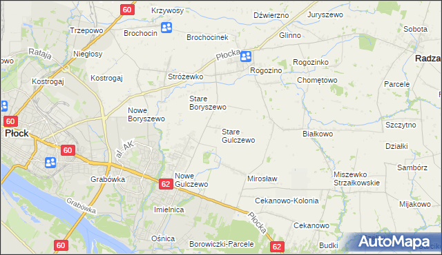 mapa Stare Gulczewo, Stare Gulczewo na mapie Targeo