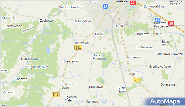 mapa Stare Piastowo, Stare Piastowo na mapie Targeo