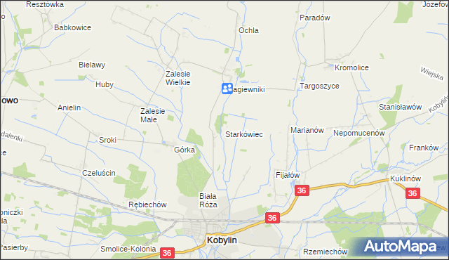 mapa Starkówiec, Starkówiec na mapie Targeo