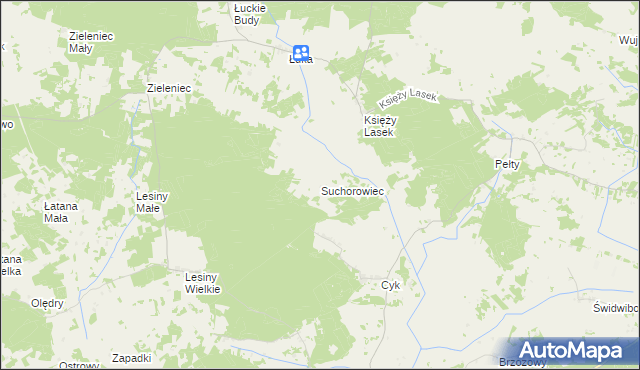 mapa Suchorowiec, Suchorowiec na mapie Targeo