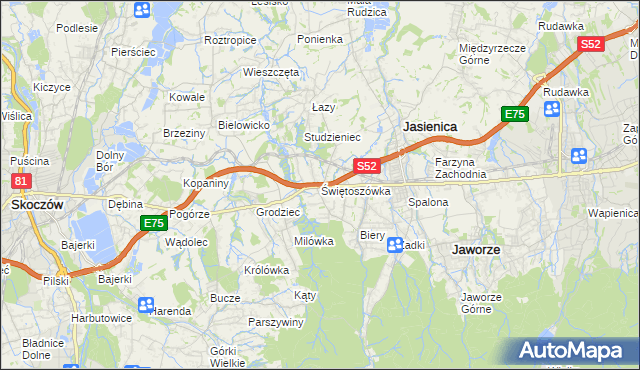 mapa Świętoszówka, Świętoszówka na mapie Targeo