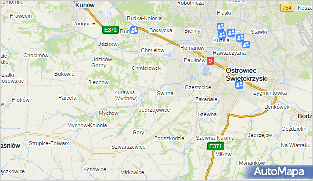 mapa Świrna, Świrna na mapie Targeo