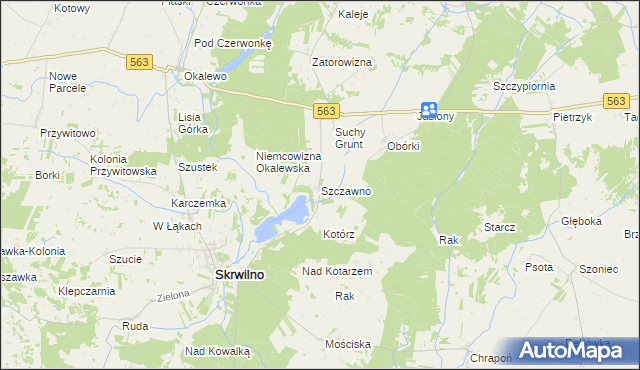 mapa Szczawno gmina Skrwilno, Szczawno gmina Skrwilno na mapie Targeo