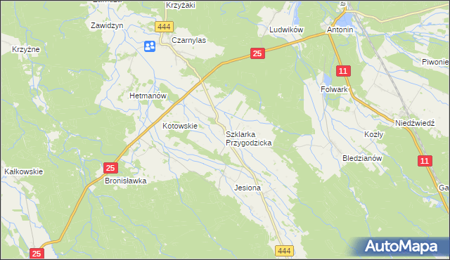 mapa Szklarka Przygodzicka, Szklarka Przygodzicka na mapie Targeo