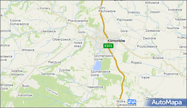 mapa Szymanowice Górne, Szymanowice Górne na mapie Targeo