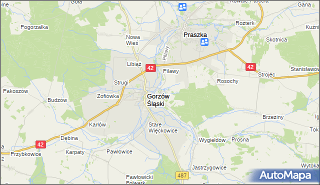 mapa Szyszków gmina Praszka, Szyszków gmina Praszka na mapie Targeo