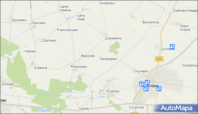 mapa Teodozewo, Teodozewo na mapie Targeo