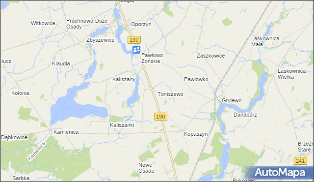 mapa Toniszewo, Toniszewo na mapie Targeo