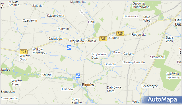 mapa Trzylatków Duży, Trzylatków Duży na mapie Targeo