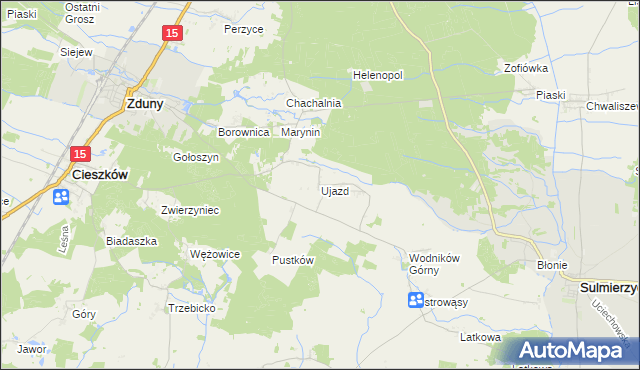 mapa Ujazd gmina Cieszków, Ujazd gmina Cieszków na mapie Targeo