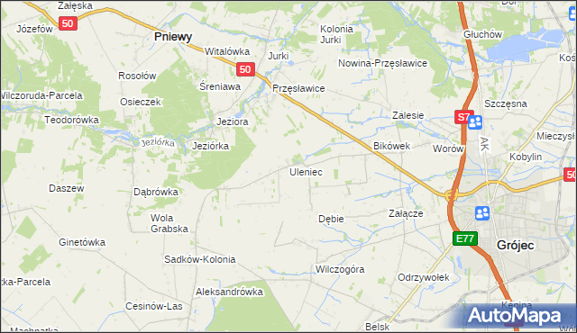 mapa Uleniec, Uleniec na mapie Targeo