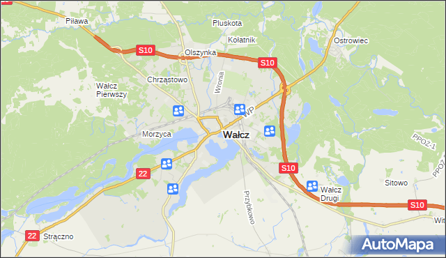 mapa Wałcz, Wałcz na mapie Targeo