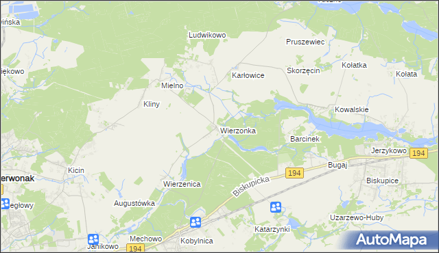 mapa Wierzonka, Wierzonka na mapie Targeo