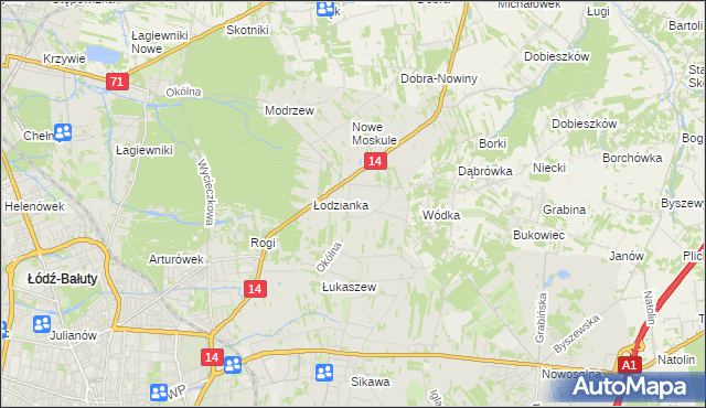mapa Wilanów gmina Łódź, Wilanów gmina Łódź na mapie Targeo
