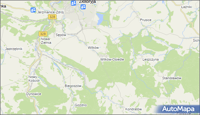 mapa Wilków-Osiedle, Wilków-Osiedle na mapie Targeo