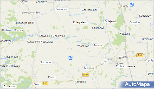 mapa Włoczewo, Włoczewo na mapie Targeo