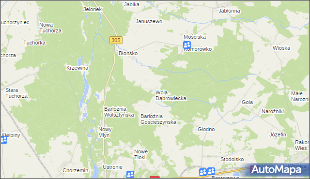 mapa Wola Dąbrowiecka, Wola Dąbrowiecka na mapie Targeo