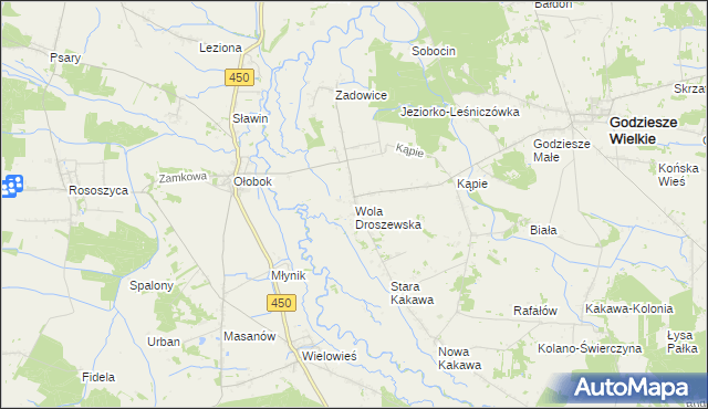 mapa Wola Droszewska, Wola Droszewska na mapie Targeo