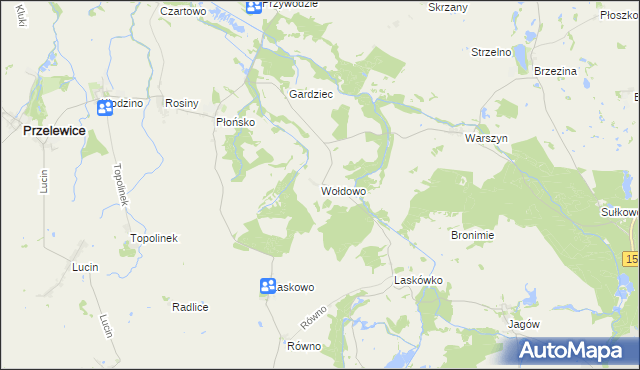 mapa Wołdowo, Wołdowo na mapie Targeo