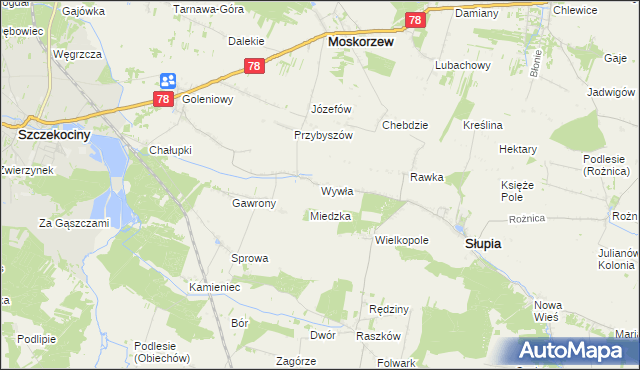 mapa Wywła, Wywła na mapie Targeo