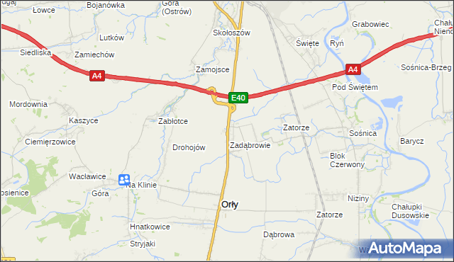 mapa Zadąbrowie gmina Radymno, Zadąbrowie gmina Radymno na mapie Targeo