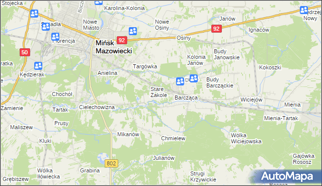 mapa Zakole-Wiktorowo, Zakole-Wiktorowo na mapie Targeo