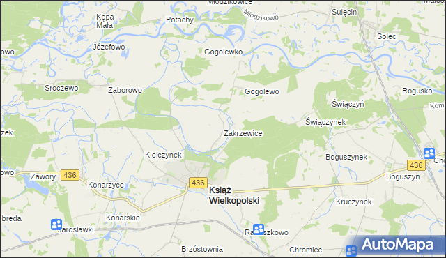mapa Zakrzewice, Zakrzewice na mapie Targeo