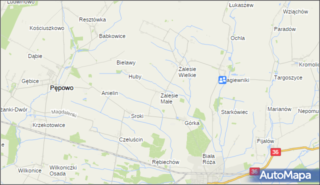mapa Zalesie Małe, Zalesie Małe na mapie Targeo