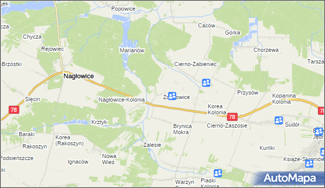 mapa Zdanowice, Zdanowice na mapie Targeo