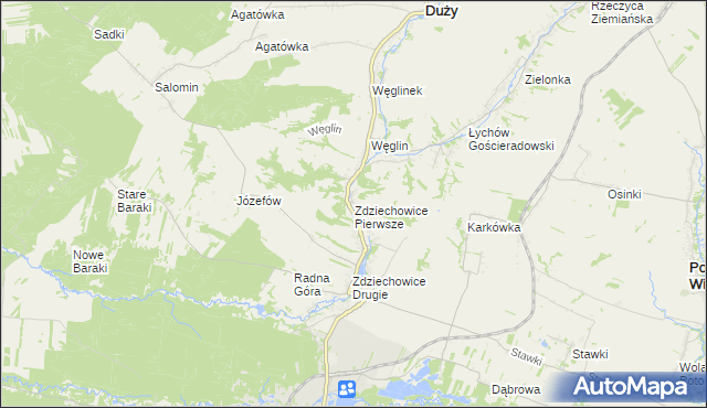 mapa Zdziechowice Pierwsze, Zdziechowice Pierwsze na mapie Targeo