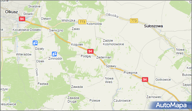 mapa Zederman, Zederman na mapie Targeo