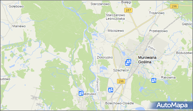 mapa Złotoryjsko, Złotoryjsko na mapie Targeo