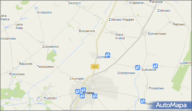 mapa Żychlewo, Żychlewo na mapie Targeo
