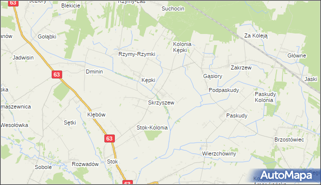 mapa Żyłki, Żyłki na mapie Targeo