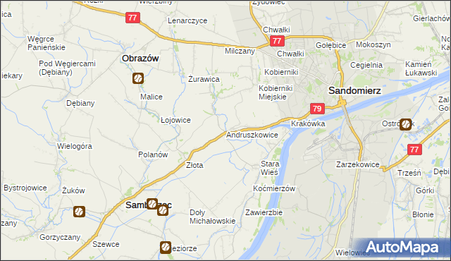 mapa Andruszkowice, Andruszkowice na mapie Targeo