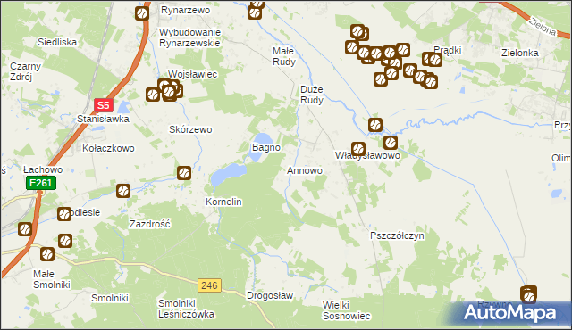 mapa Annowo gmina Łabiszyn, Annowo gmina Łabiszyn na mapie Targeo