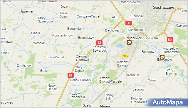 mapa Antoniew gmina Nowa Sucha, Antoniew gmina Nowa Sucha na mapie Targeo